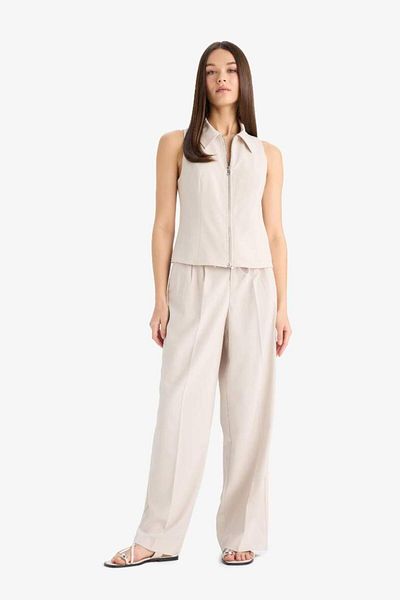 DeFacto New Season Polo Neck Zippered Woven Vest