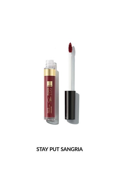 AVON Power Stay Matte Liquid Lip Colour Stay Put Sangria