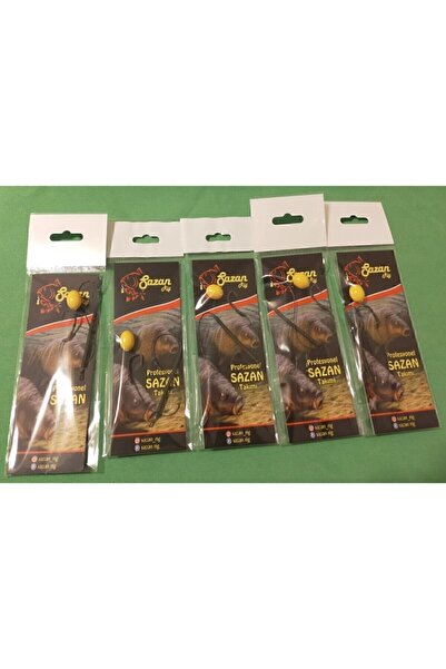 SAZAN RİG Batan Sarı Oval Boncuklu Hazır Rig Takımı (5' Li Set)