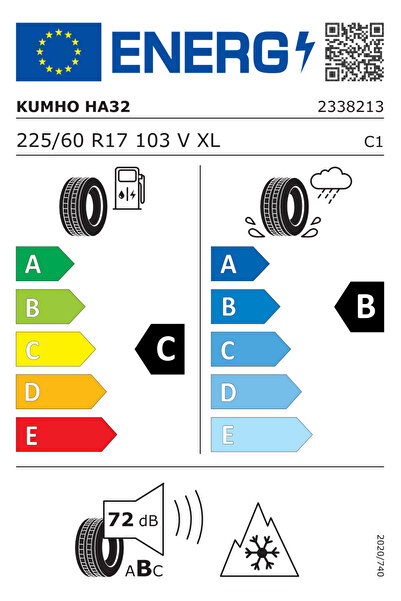 Kumho 225/60 R17 103V XL Solus 4S HA32 Suv Oto 4 Mevsim Lastiği (2025 Üretim)