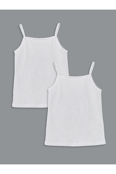 LC Waikiki Lcw Kids Square Neck Strap Baby Girl Undershirt Set of 2