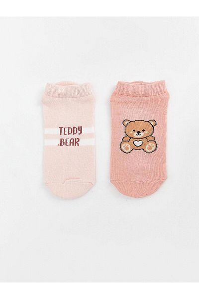 LC Waikiki Bear Teddy Patterned Girl's Booties Socks 5 Pack