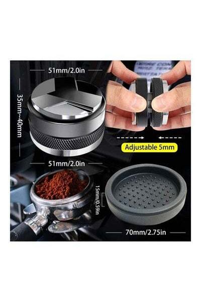 HALAMODO 51mm Coffee Distributor and Leveler Tool Black/Silver