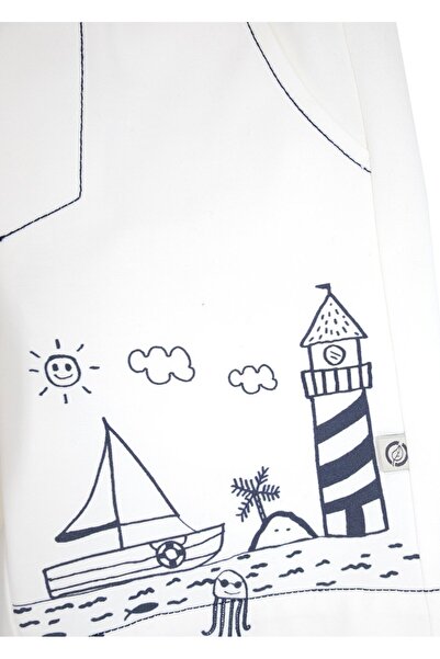 Ozmoz By Mukadder Özden Organic Canvas White Spring Boys Shorts