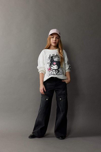 DeFacto New Season Girl's Wide Leg Cargo Wide Leg Cotton Trousers