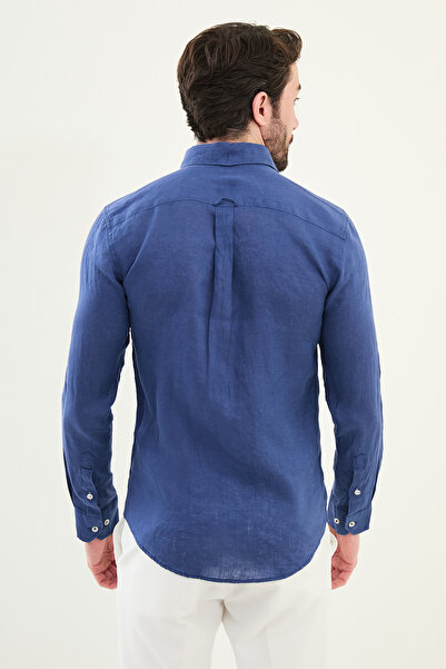 Mcr Пряма сорочка Indigo Slim Fit, 100% льон, чоловіча