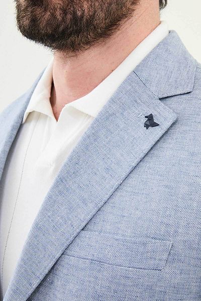 Mcr Wrinkled Slim Fit Mono Collar Linen Men's Jacket