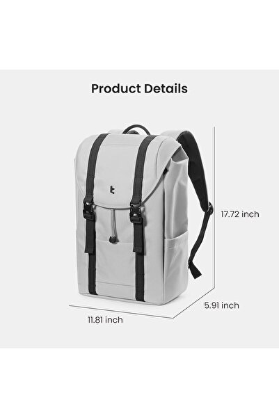 Tomtoc VintPack-TA1 Flap Laptop Backpack, Water-Resistant Travel Casual Eco-Friendly Backpack 22L