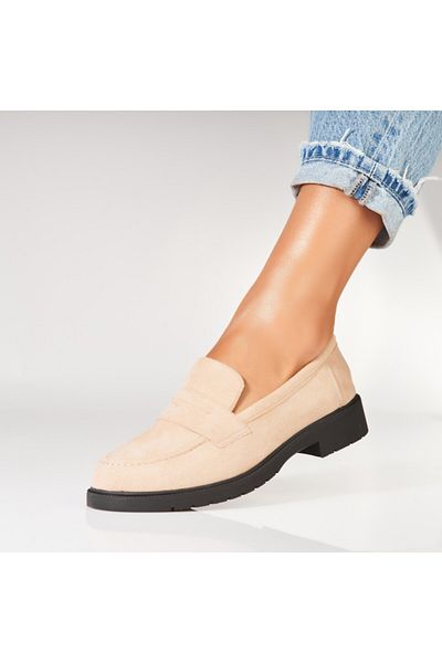 Joana Women's Casual Shoes Beige Made of Eco-Suede Leather Shaylin2
