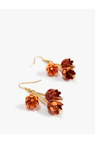 Koton Floral Steel Earrings Dangle Metal