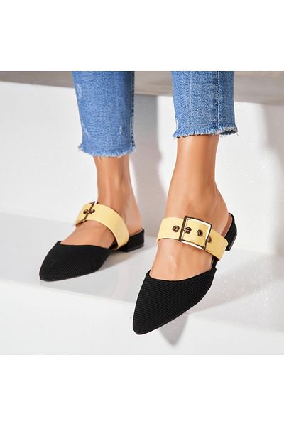 Joana Slippers/Slaps Yellow din Textil Ziana