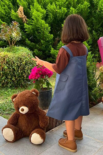 Ceylan Otantik Indigo Duck Linen Children's Skirted Salopet