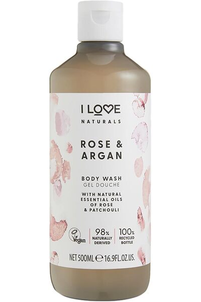 I Love غسول الجسم الطبيعي بالورد والأرجان 500 مل