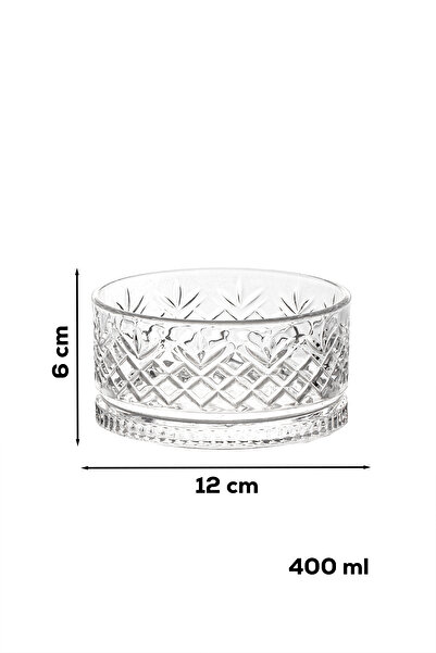 Porsima 2-Piece Crystal Glass Snack Bowl Presentation Bowl Set Magnolia Salad Bowl Set 400 ml