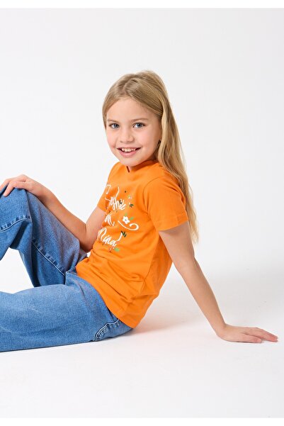 Nisrakids Devojčina majica Cvetni dezen Štampano okrugla kragna Pamuk Pamučni...