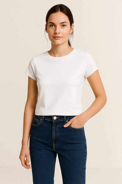 HAKKE Ribbed Bat Sleeve T-Shirt