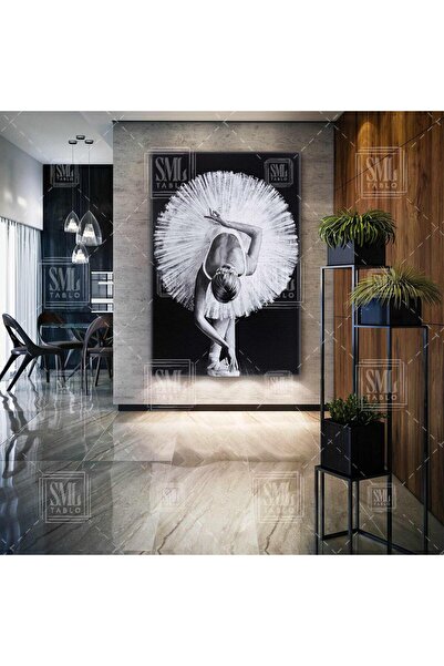 SML TABLO Selam Veren Balerin Dansçı Kadın Dikey Kanvas Tablo