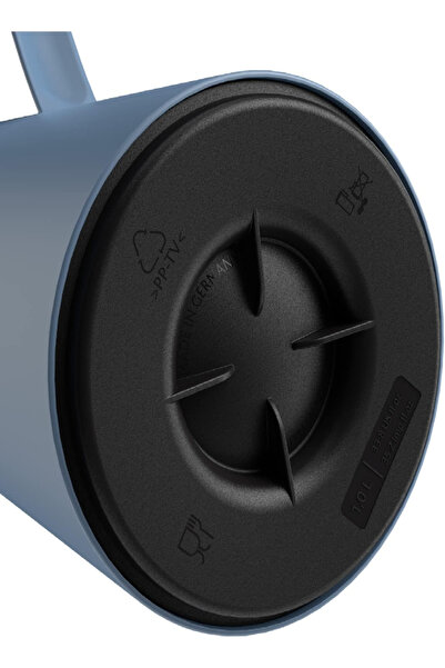 emsa N41703 Motiva Jug 1L | Quick Press | 12h Hot, 24h Cold | Glass Bulb | Nordic Blue | Germany