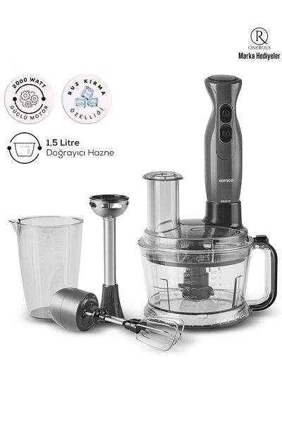 Karaca 6 in 1 Multipurpose 2000W Powerful Motor Food Processor Blender Set - Ice Crushing - Practical Solution