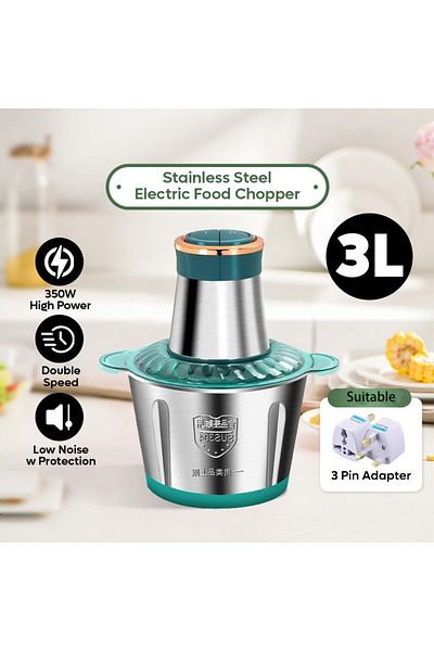 fulina 3L Electric Meat Grinder With 2 Variable Speeds And Stainless Steel Bowls, Chopper for Dicing
