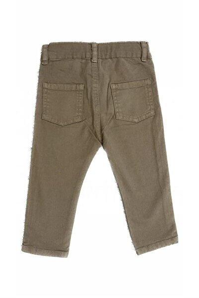 minny max Bej Renk Gabardin Kumaş Beli Ayarlanabilir Lastikli Çocuk Pantolon