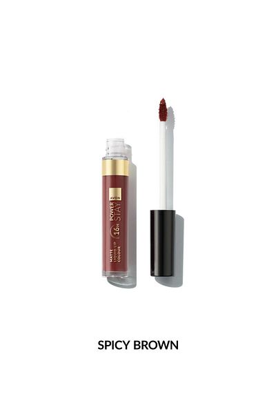 AVON Power Stay Matte Liquid Lip Colour Spicy Brown