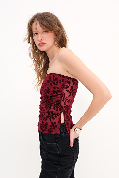 Addax Strapless Patterned Bustier B17240