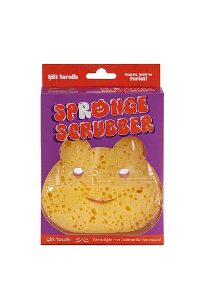 EverKlean Spronge Scrubber Double Surface Dish Sponge Cleaning Sponge with Teddy Bear Figure
