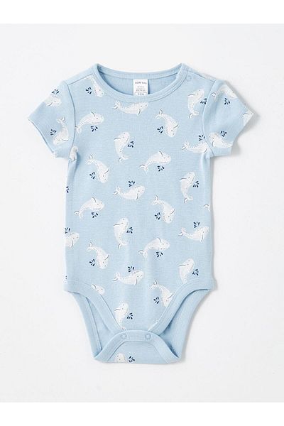 LC Waikiki Crew Neck Long Sleeve Printed Baby Boy Snapback Body 2-Piece (S5)