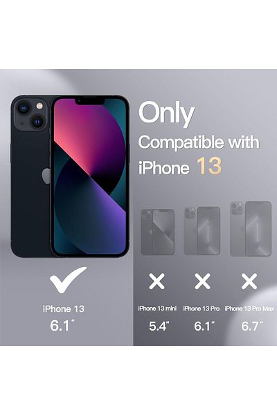 Generic Silicone Case Cover Compatible with iPhone 13 6.1 inch , Ultra Slim Fit with Full Body Protection