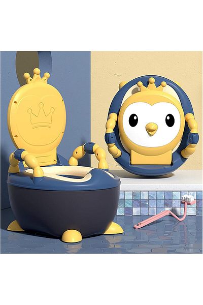 Yelajoy Potty Training Seat,with Lid and Soft Seat,Features Two Handles,Removed Splash Guard,for Kids,Blue