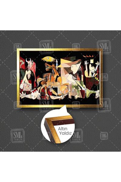 SML TABLO Guernica Tablosu Pablo Picasso Ünlü Ressam Çerçeveli Yatay Kanvas T...