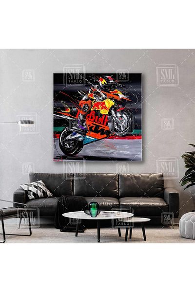 SML TABLO Speed ​​Passion Motor Racer Paint Splashes Οδηγός μοτοσικλέτας Τετράγωνος πίνακας σε καμβά