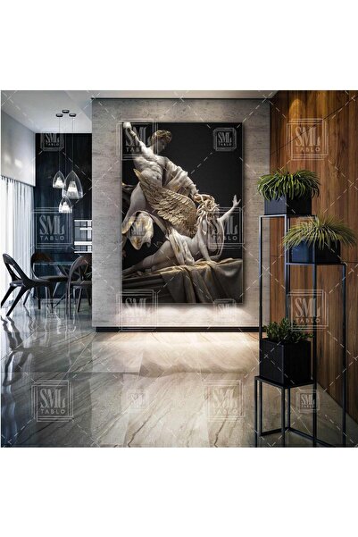 SML TABLO Medusa Yılan Saçlı Kadın Heykel Mitoloji Zeus Heykel Dikey Kanvas T...