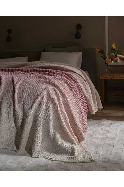 Madame Coco Lunevere Double 100% Cotton Bedspread - Pink