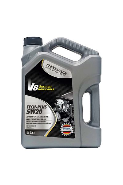 SAMER V8 German Lubricants TECH-PLUS 5W20 Fully Synthetic Motor Oil - API SM/CF ACEA A3/B4 - 5 Liter