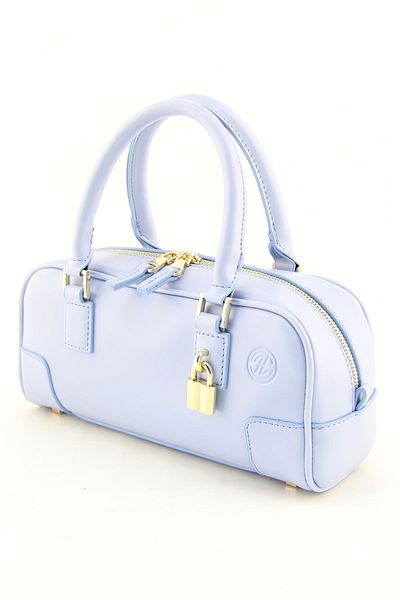HNB Women's Blue Baguette Bag with Padlock