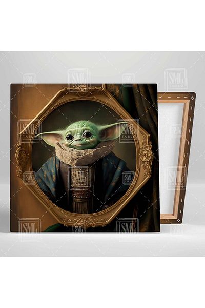 SML TABLO Star Wars Yoda Ξύλινη διακοσμημένη κορνίζα φωτογραφιών Διακοσμητικό τετράγωνο ζωγραφική σε καμβά