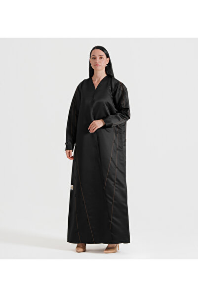 Rosette Abaya Brown Line