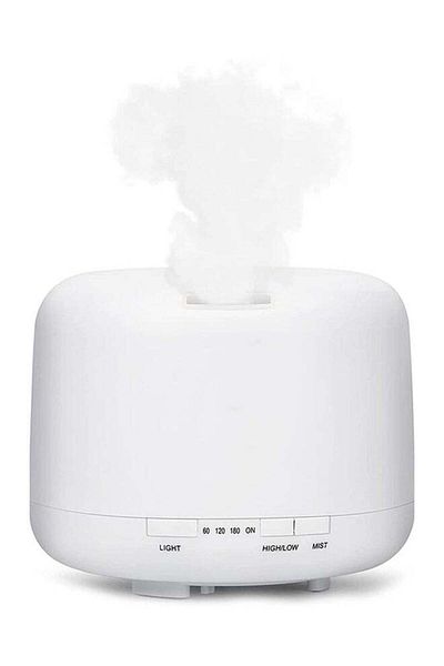 COOYA 500ML Air Humidifier,with 7 Color Lights，USB Charging ,for Home Office,17x12.5cm White