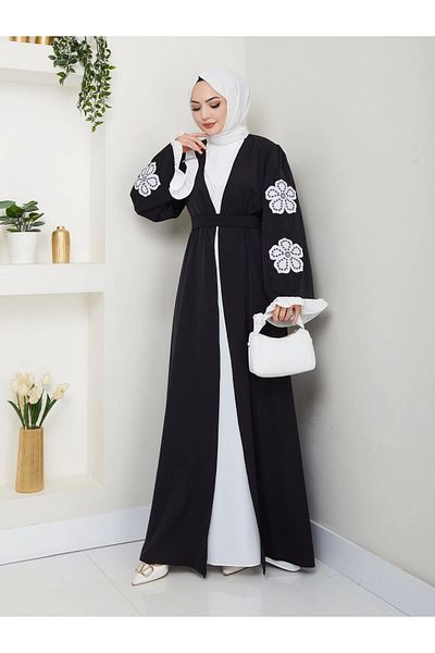 EFSUN MODA ΤΟ ΛΟΥΛΟΥ ΚΕΝΤΗΜΑ ΜΑΝΙΚΙ ΛΕΠΤΟΜΕΡΗΣ ΔΙΠΛΟ ΒΡΑΔΙΝΟ ΦΟΡΕΜΑ ΕΣΩΤΕΡΙΚΟ ΛΕΥΚΟ