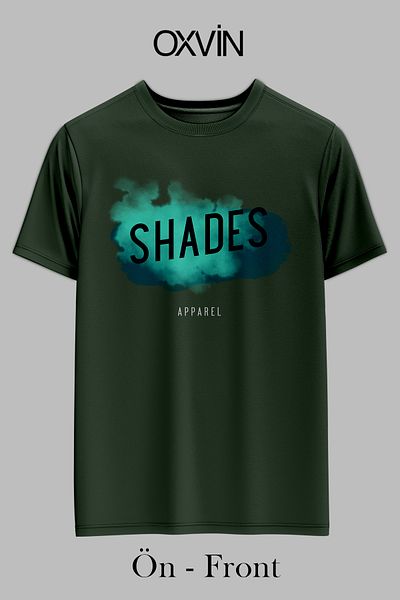 OXVİN Tricou unisex alb REGULAR imprimat SHADOWS (MOLD COMPLET)