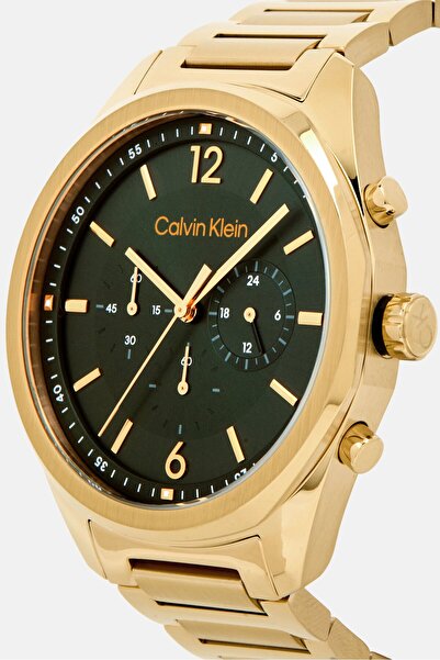 Calvin Klein Men 25200266 Stainless Steel Watch 44mm, Gold/black