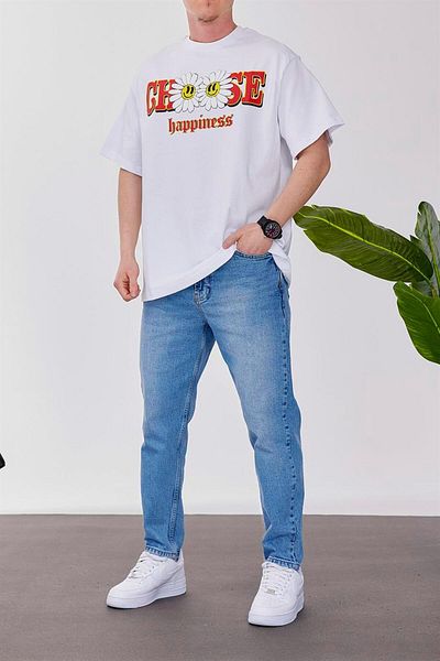 NOMARC Επιλέξτε το λευκό μπλουζάκι Happiness