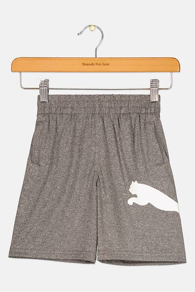 Puma Kids Boy Brand Logo Training Short, Charcoal Heather
