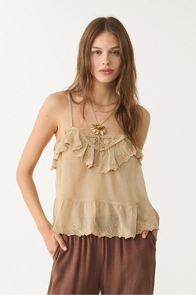Stradivarius Flowing strappy lace top