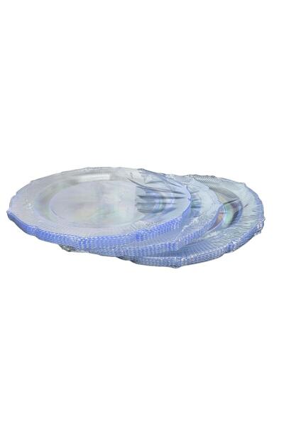 omeyva Davet Parti Sunum Doğum Günü Şeffaf Sert Plastik Mika Tabak - 22 Cm. -...
