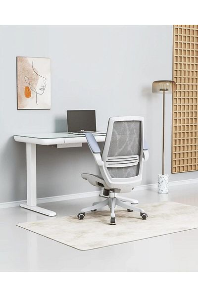 SIHOO كرسي مكتب مريح M59B-B206 - قابل للتعديل، مزود بظهر شبكي قابل للتهوية، أبيض