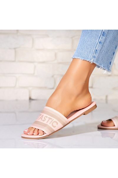 Joana Slippers/Slippers Roz din Textil Khya