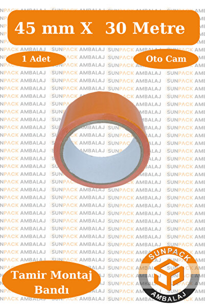 sunpack ambalaj Tamir ve Montaj Bandı 45mm X 30m Turuncu (1 Adet) - Oto Cam S...